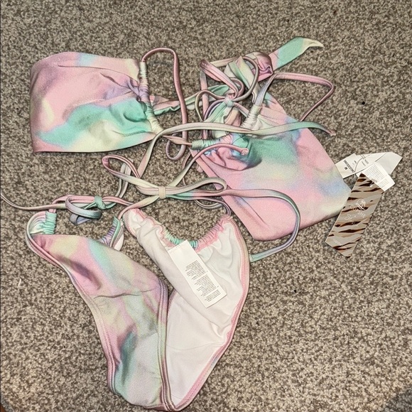 Cupshe Other - Cupshe x Stassie Pastel Tie-Dye Bikini Set